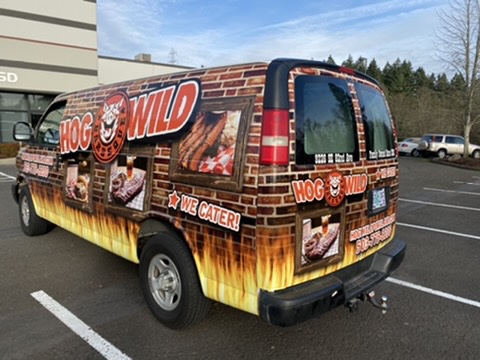 Hog Wild branded van wrap