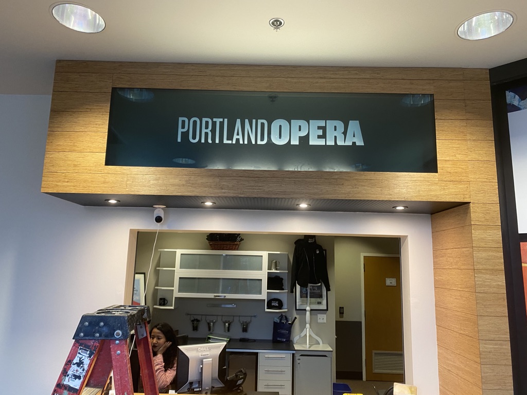 Portland Opera interior architectural signage